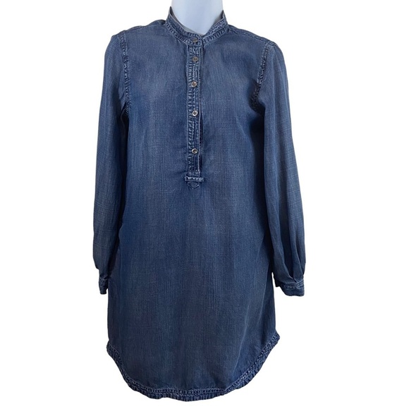 Kenneth Cole Denim Blue Chambray Shirt Dress Pullover Style Sx XS - Picture 1 of 11